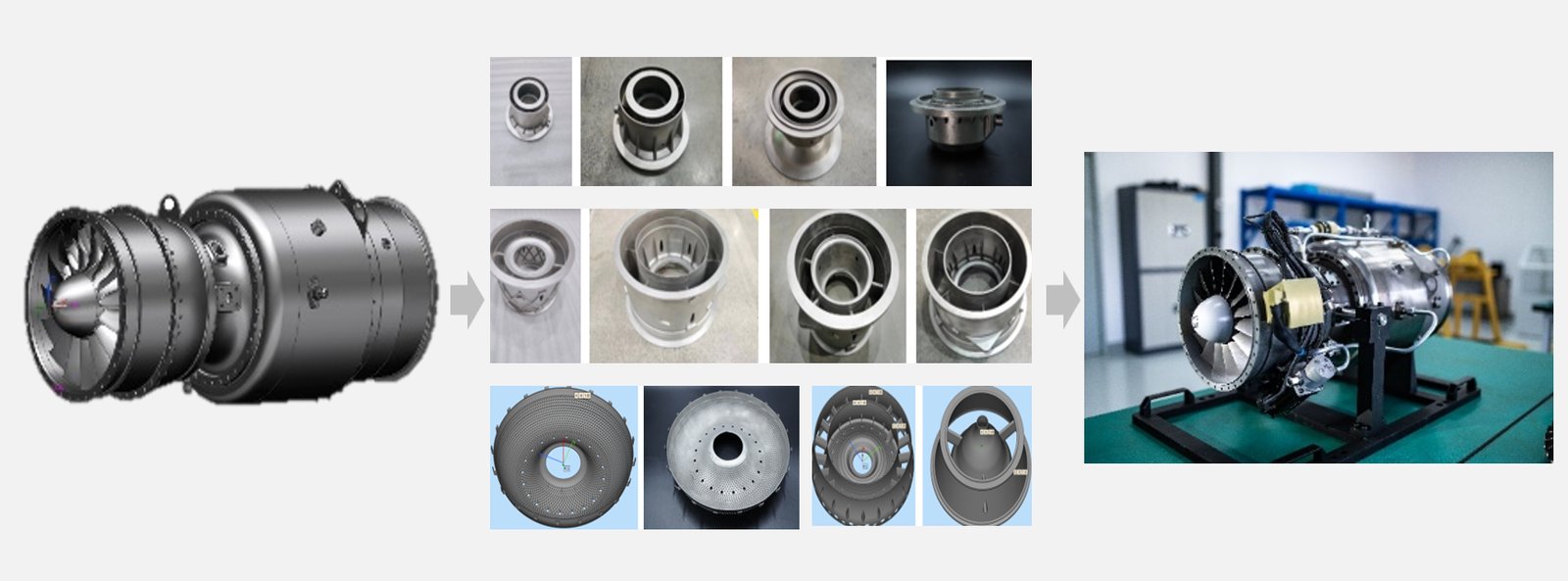 Raycham SLM teknolojisiyle üretilen turbojet motor parçaları